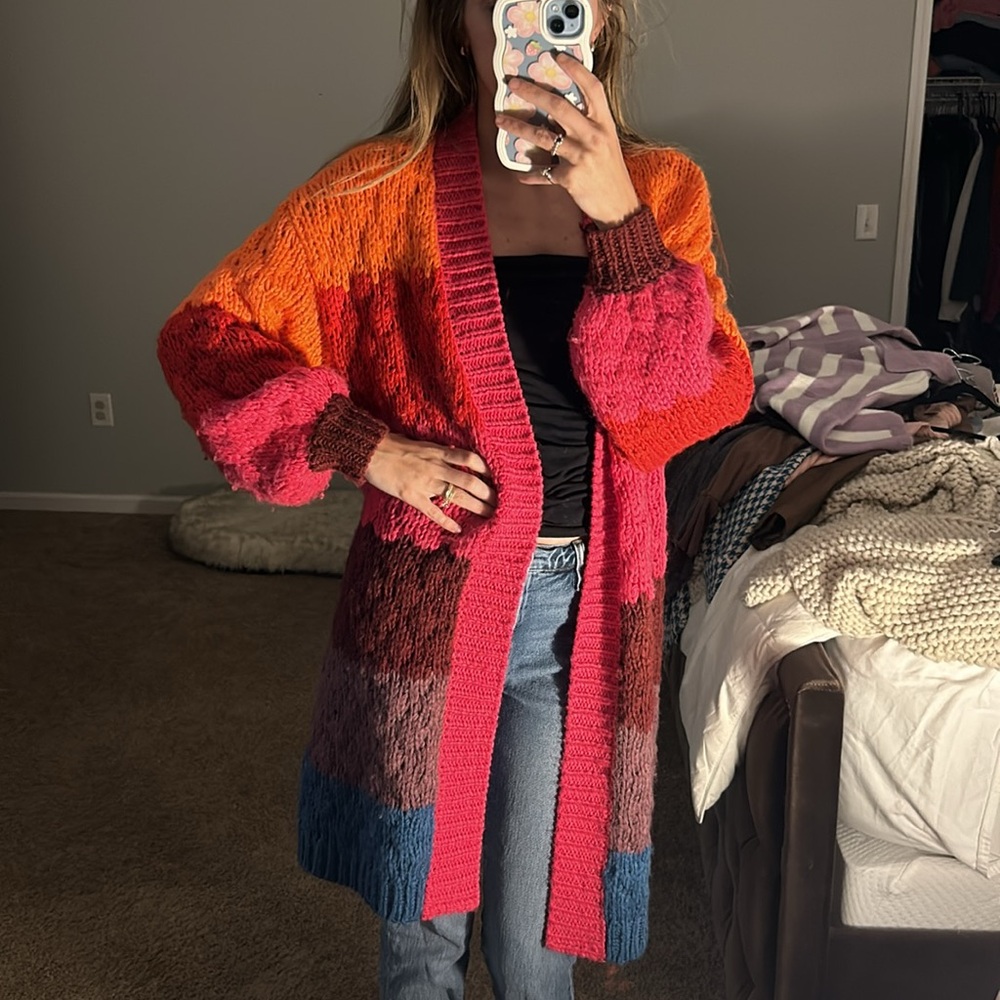 Farm Rio Striped Cardigan - Multicolored